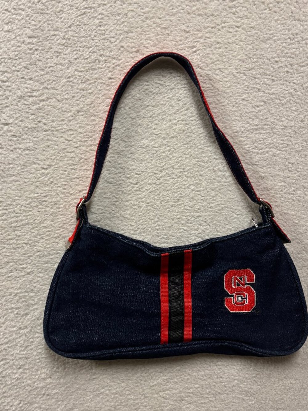 NC State Wolfpack Vintage Y2K Denim Shoulder Bag Purse Spirit Ready NCAA Blue